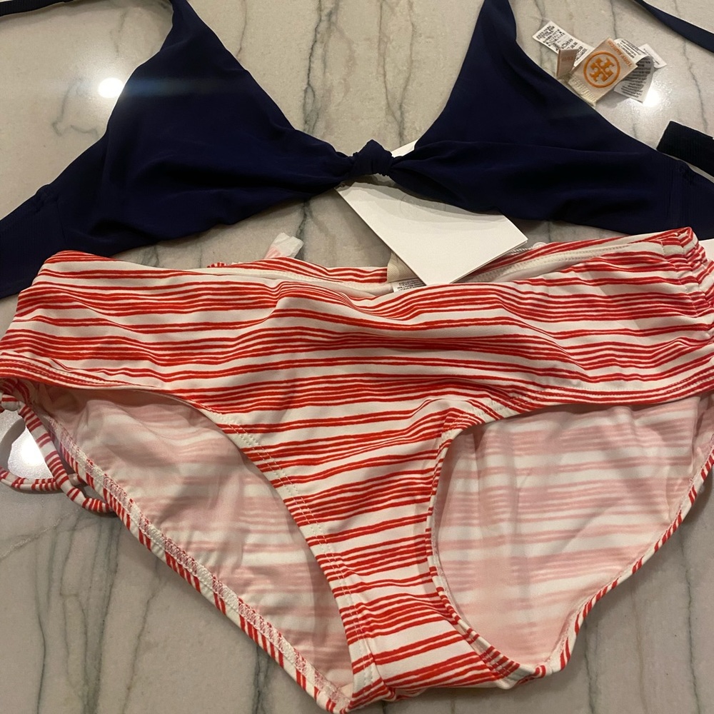 Tory Burch swim front knot bikini top XS and Margherita bottom XS
